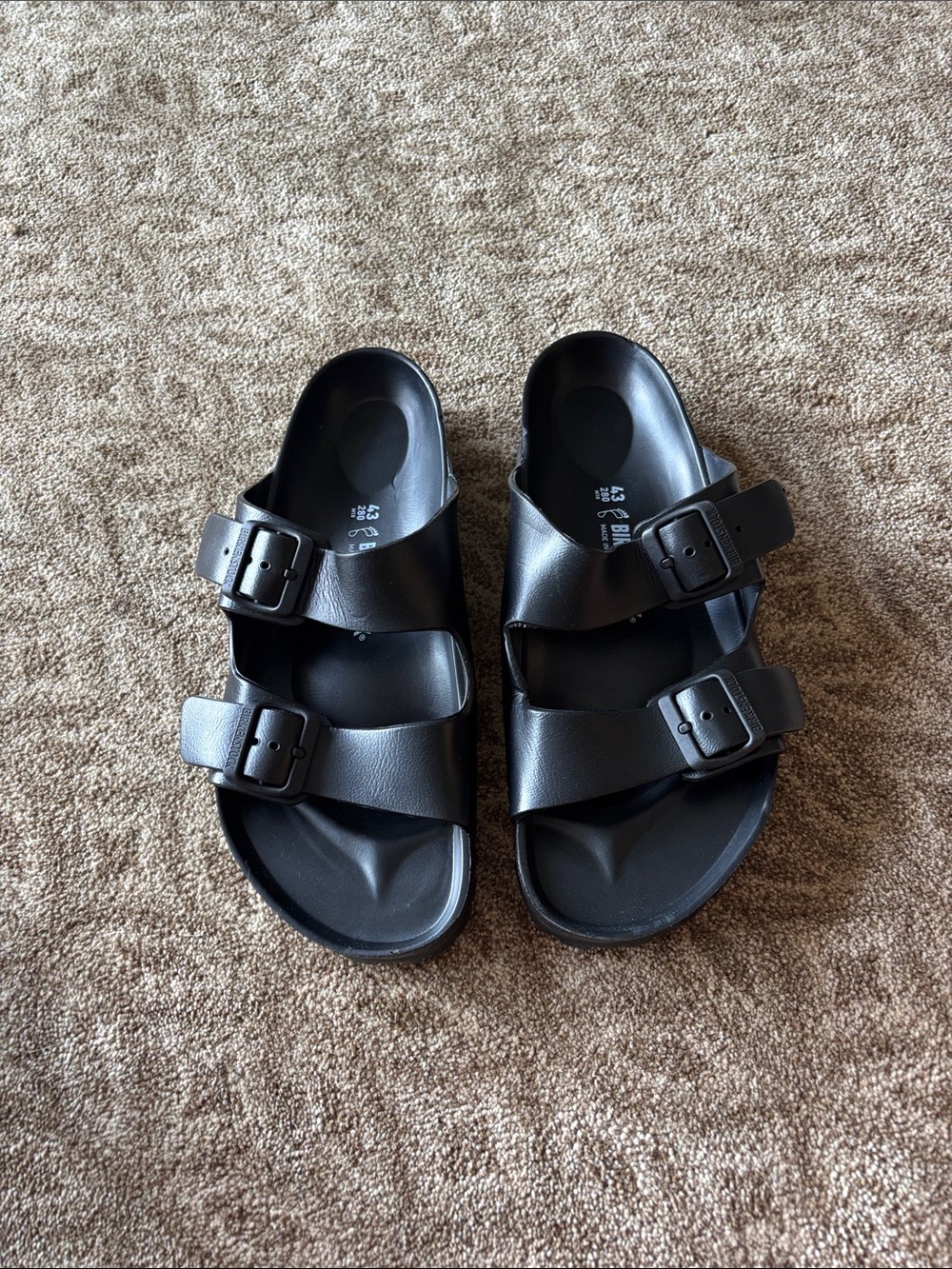 Birkenstock Men's Double-Buckle Slide Sandals in Black